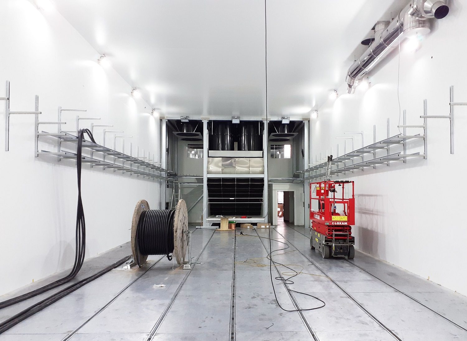 test cell construction with cables